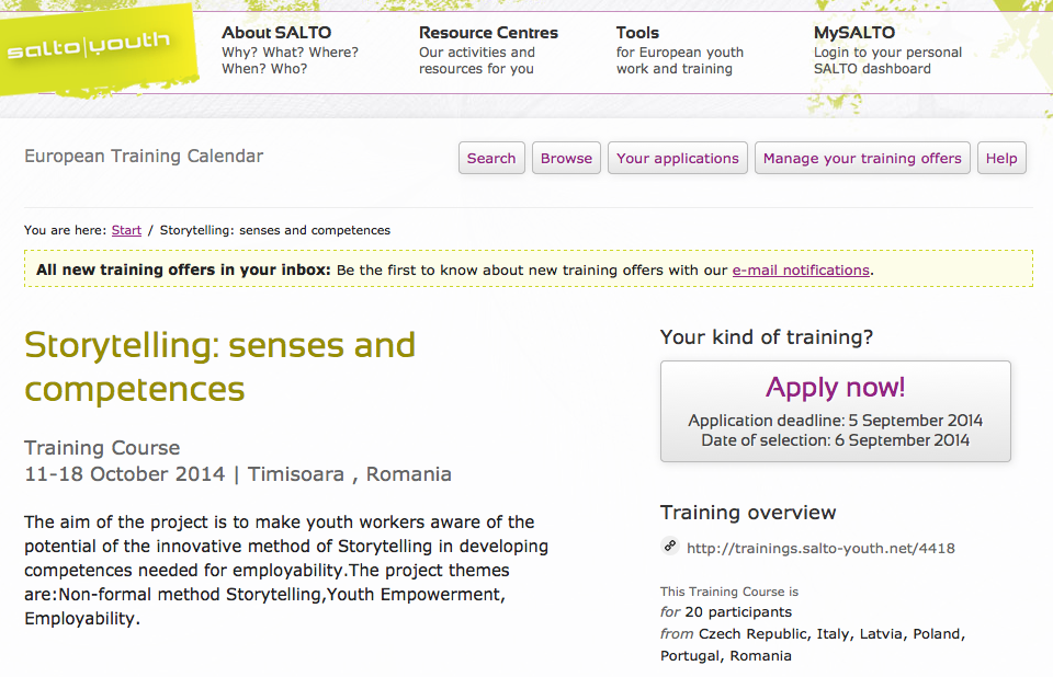 Storytelling: Formazione in Romania